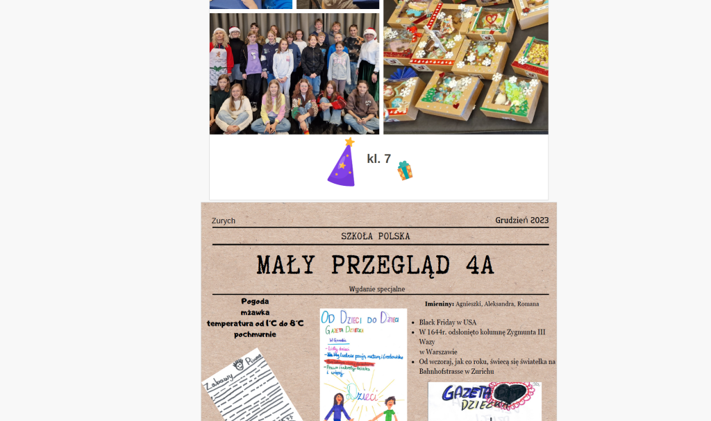 Podsumowanie semestru w kl. IV-VIII i LO