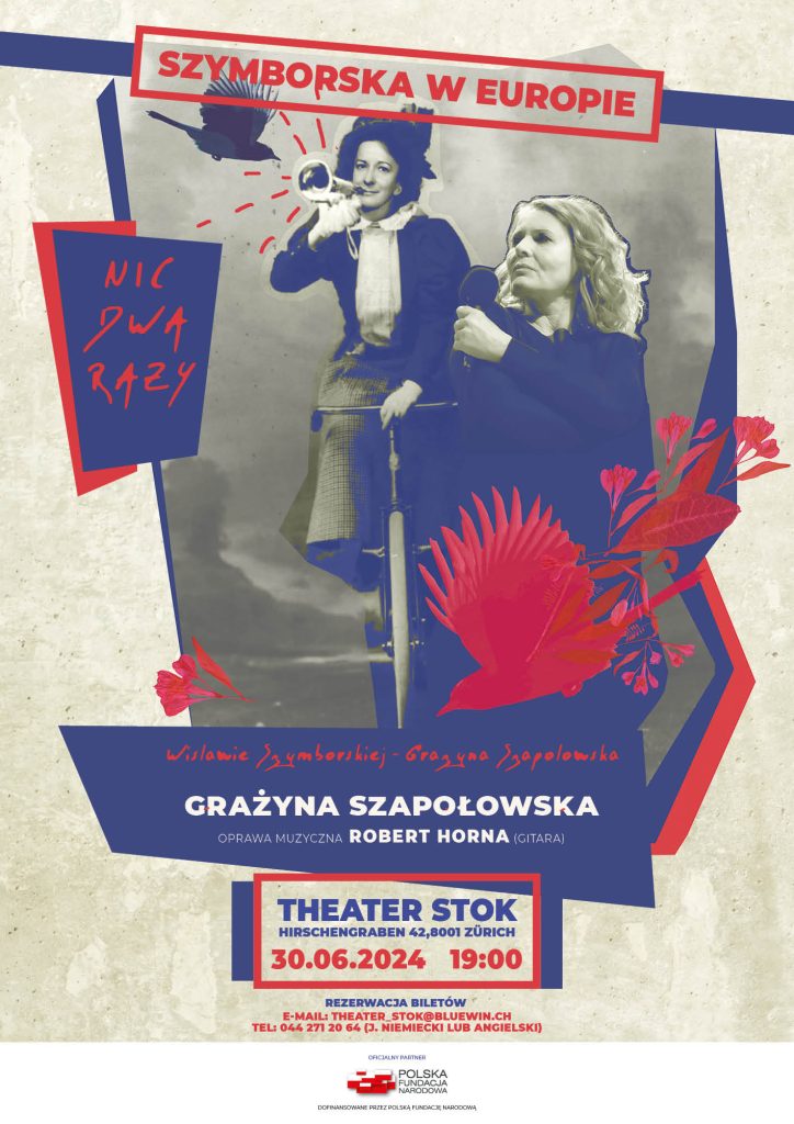 Zaproszenie na spektakl „Wisławie Szymborskiej – Grażyna Szapołowska“- 30.06.24