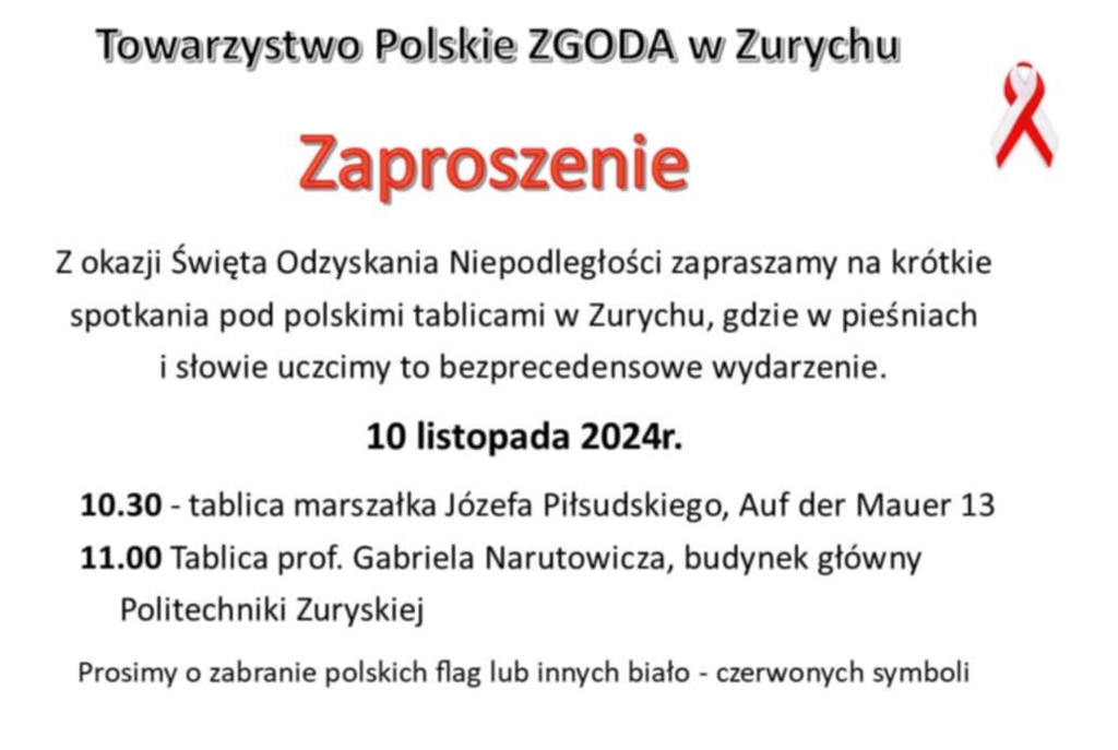 Zaproszenie na spotkania pod polskimi tablicami z okazji Święta Odzyskania Niepodległości