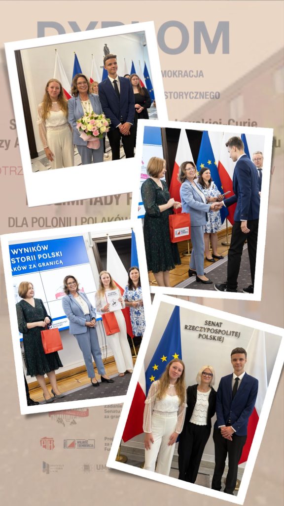 Z radością informujemy o sukcesie naszych uczniów w finale IX Olimpiady Historii Polski dla Polonii i Polaków za granicą!